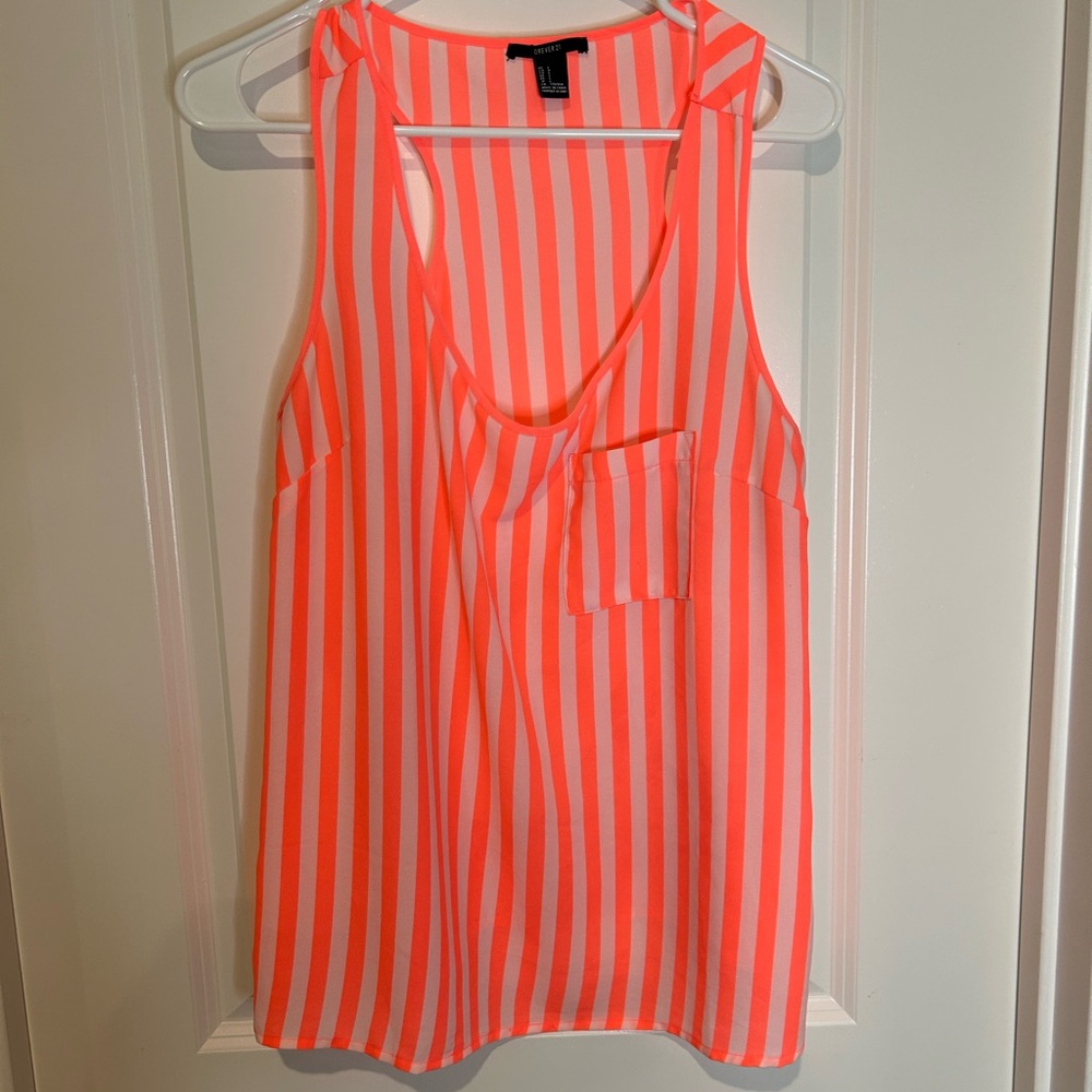 Striped Pink Sleeveless Top